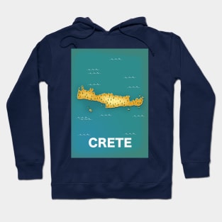 Crete map travel poster Hoodie